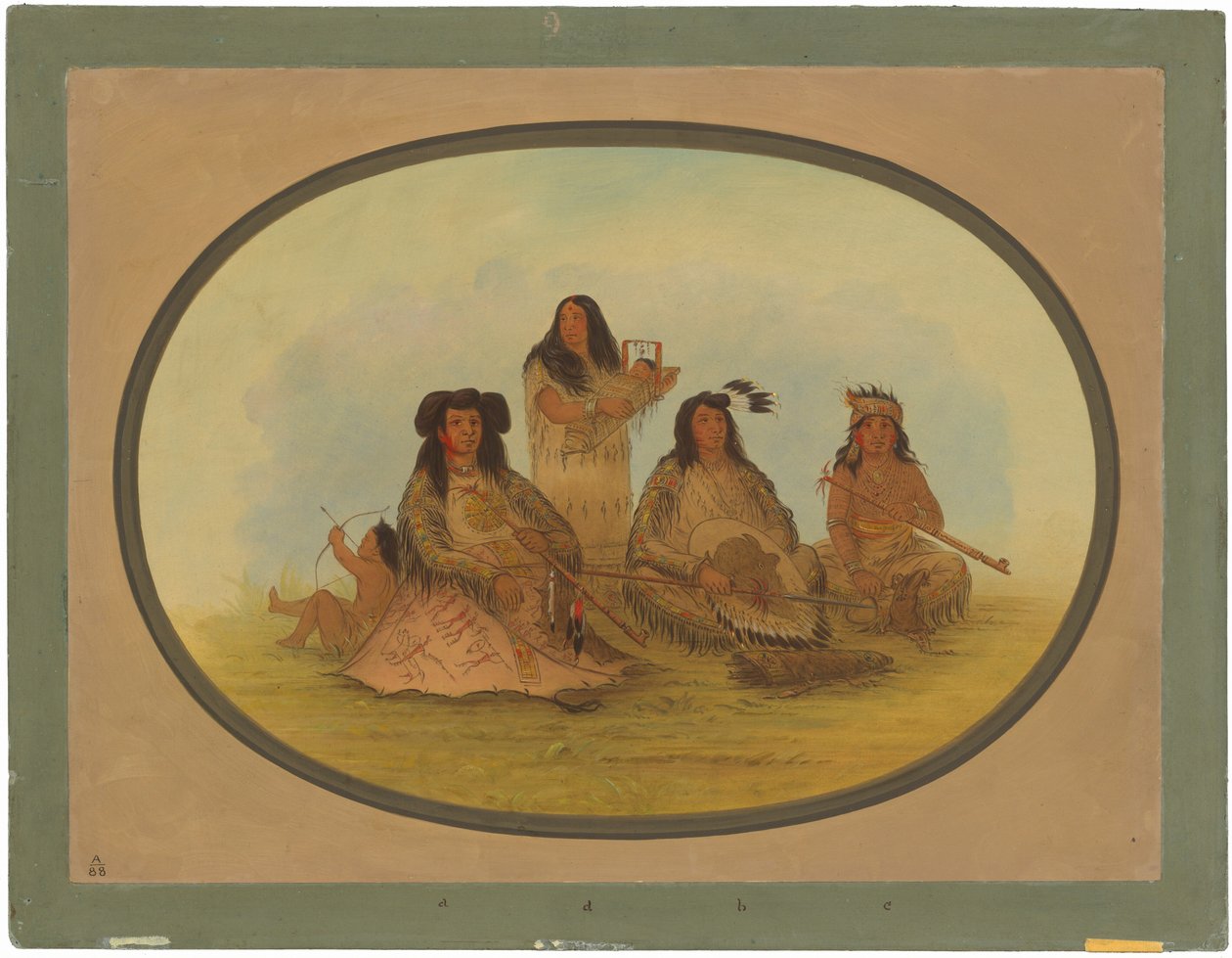 Der Sioux-Häuptling mit mehreren Indianern von George Catlin