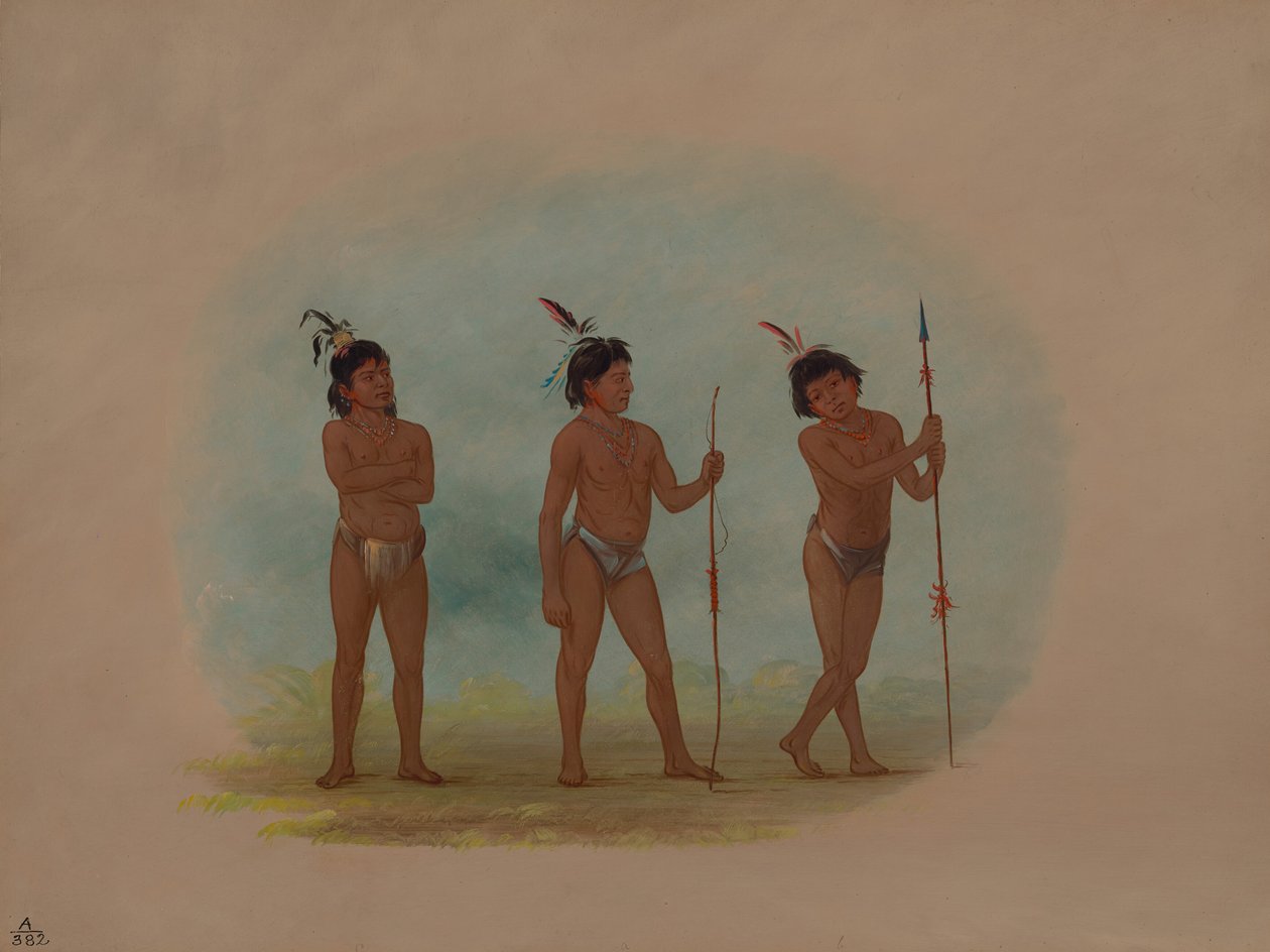 Drei Auca-Kinder, 1854-1869 von George Catlin