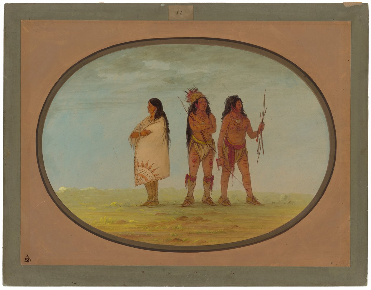 Drei Navaho-Indianer von George Catlin