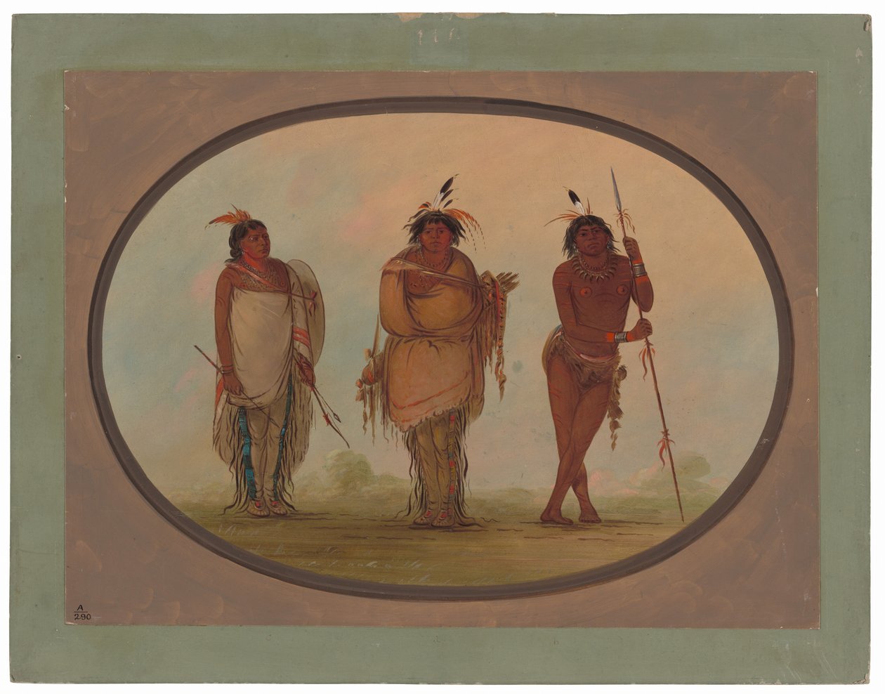 Drei Yumaya-Indianer von George Catlin