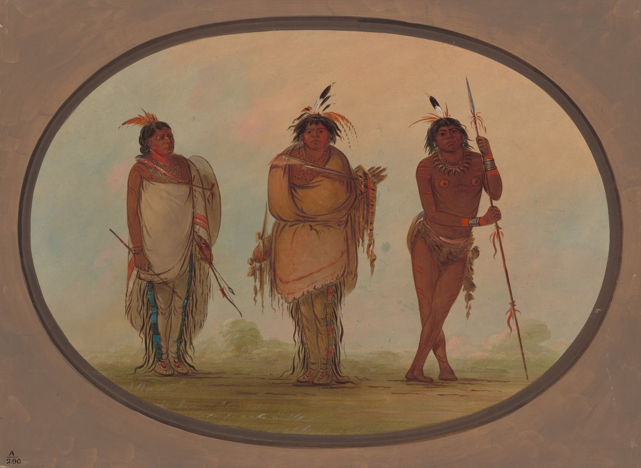 Drei Yumaya-Indianer, 1855-1869 von George Catlin