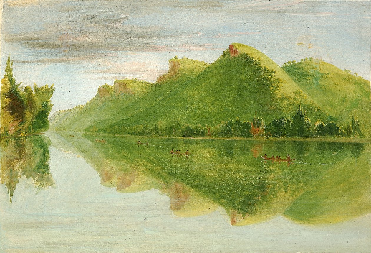 Blick auf den oberen Mississippi, Schöne Prärieklippen von George Catlin
