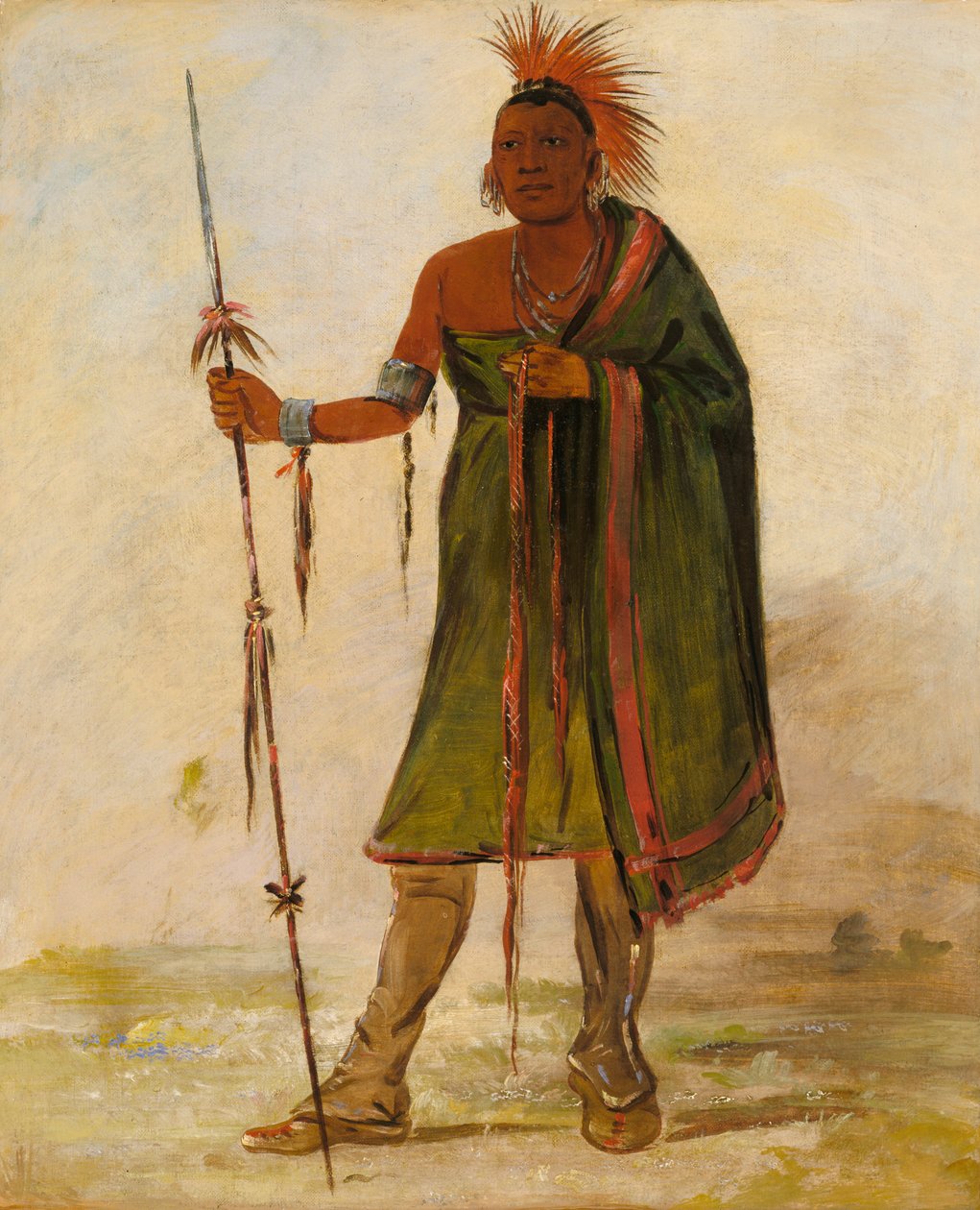 Wash-ím-pe-shee, Madman, ein berühmter Krieger, 1834 von George Catlin