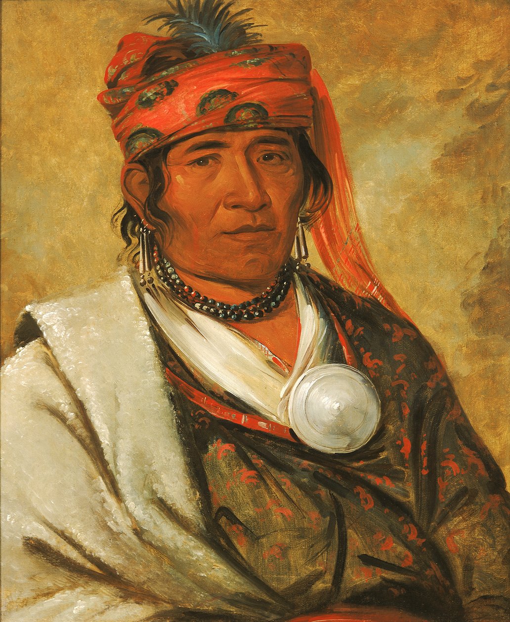 Ye-hów-lo-gee, Die Wolke, ein Häuptling, 1838 von George Catlin