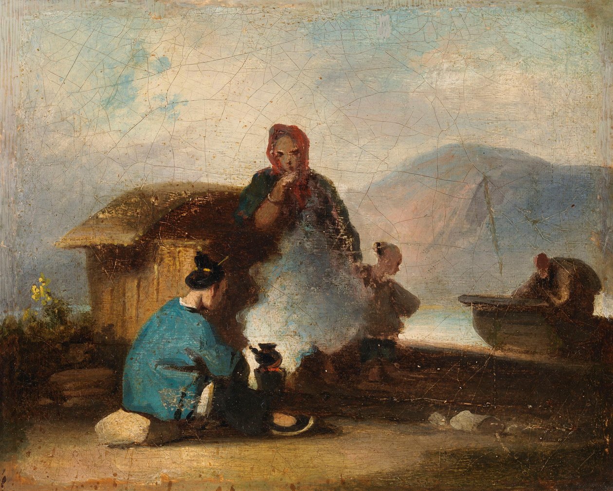 Chinesische Szene, Frauen bereiten Tee zu von George Chinnery