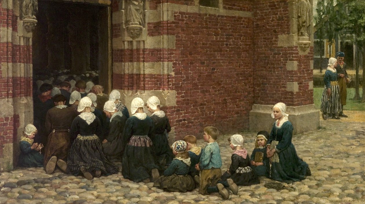Hochmesse in einem Fischerdorf am Zuiderzee, Holland von George Clausen