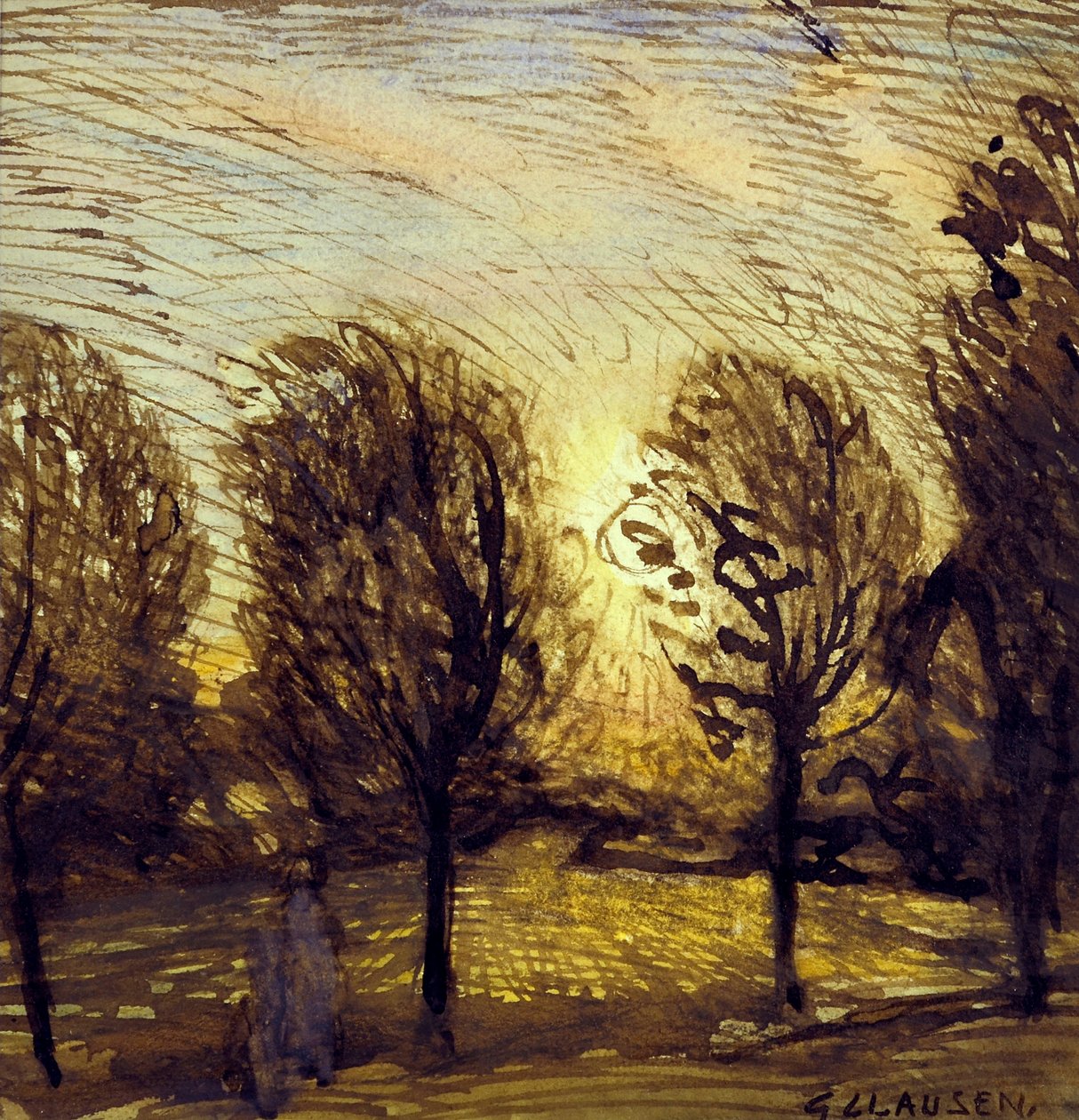 Ohne Titel [Studie von Bäumen] von George Clausen