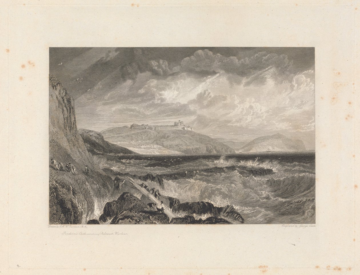 Pendennis Castle und Eingang zum Hafen von Falmouth von George Cooke