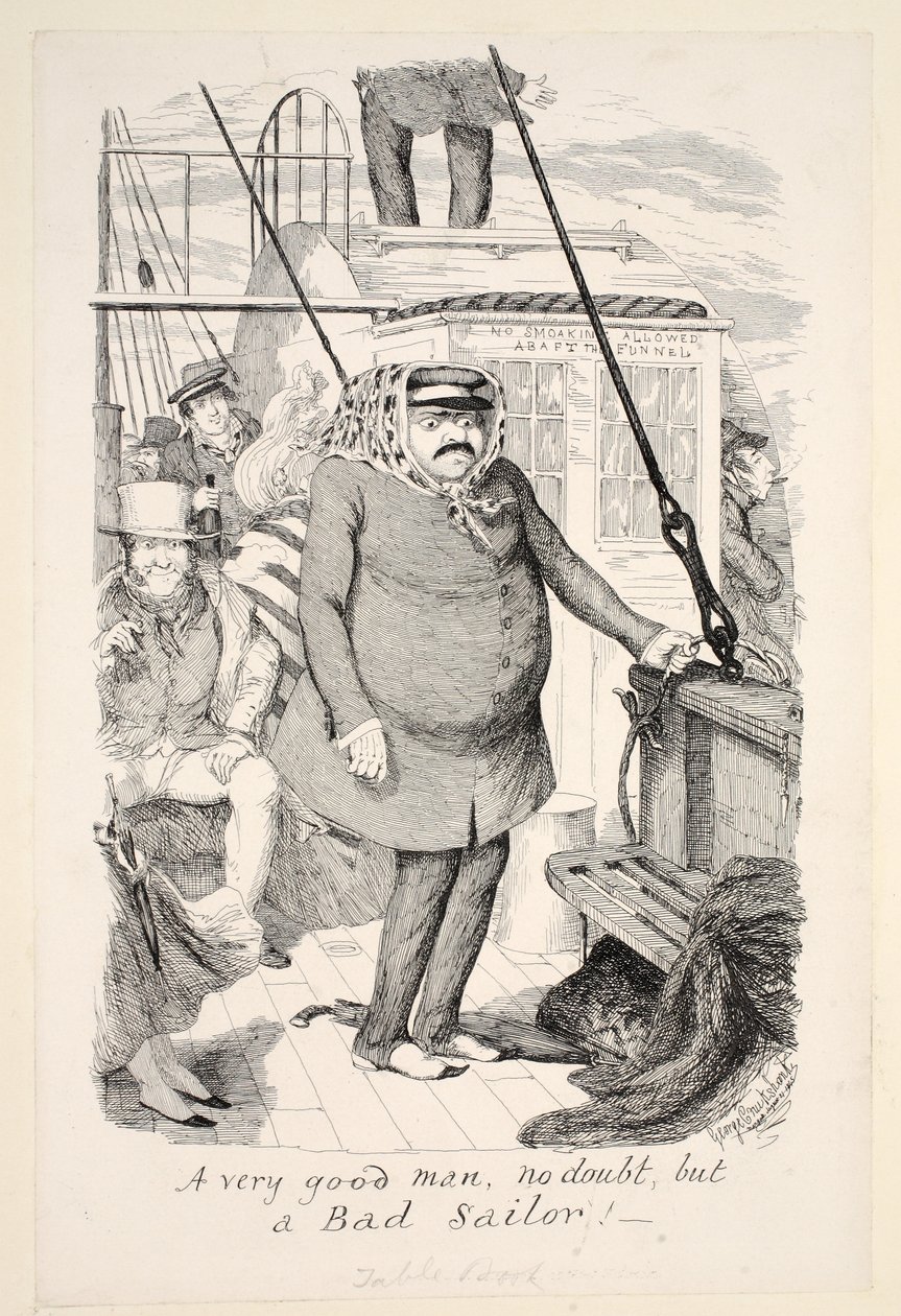 Ein sehr guter Mann, aber ein schlechter Seemann! von George Cruikshank
