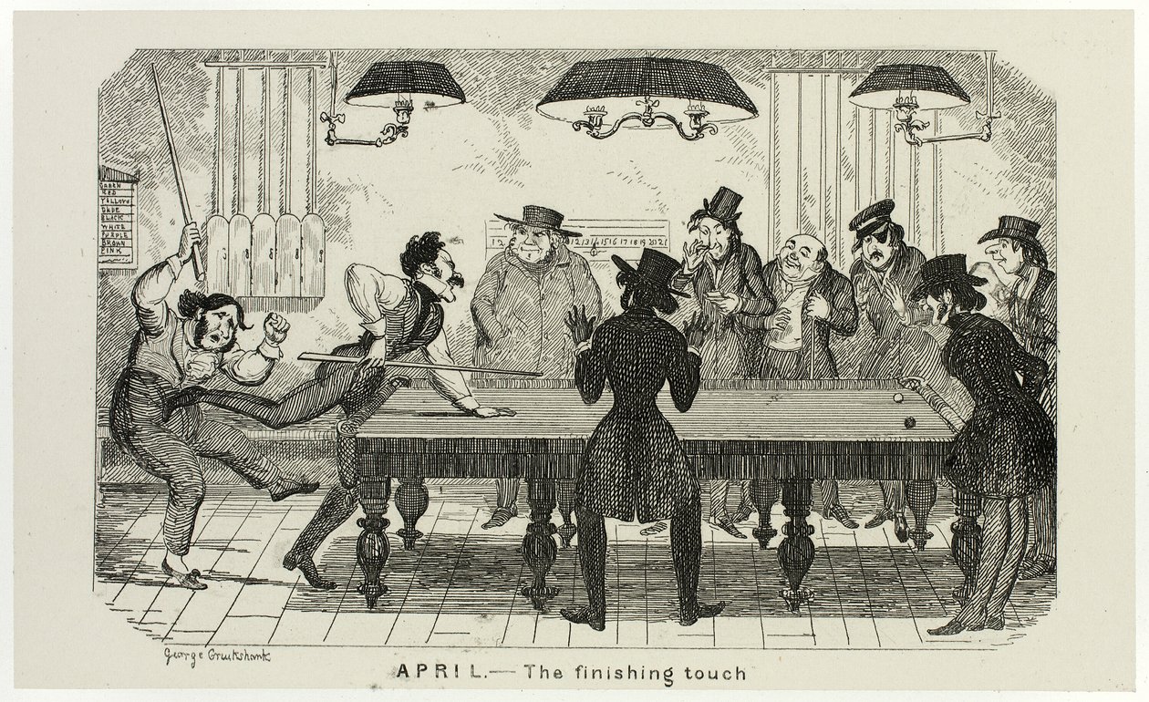 April - Der letzte Schliff aus George Cruikshanks Stahlradierungen zu The Comic Almanacks: 1835-1853 von George Cruikshank