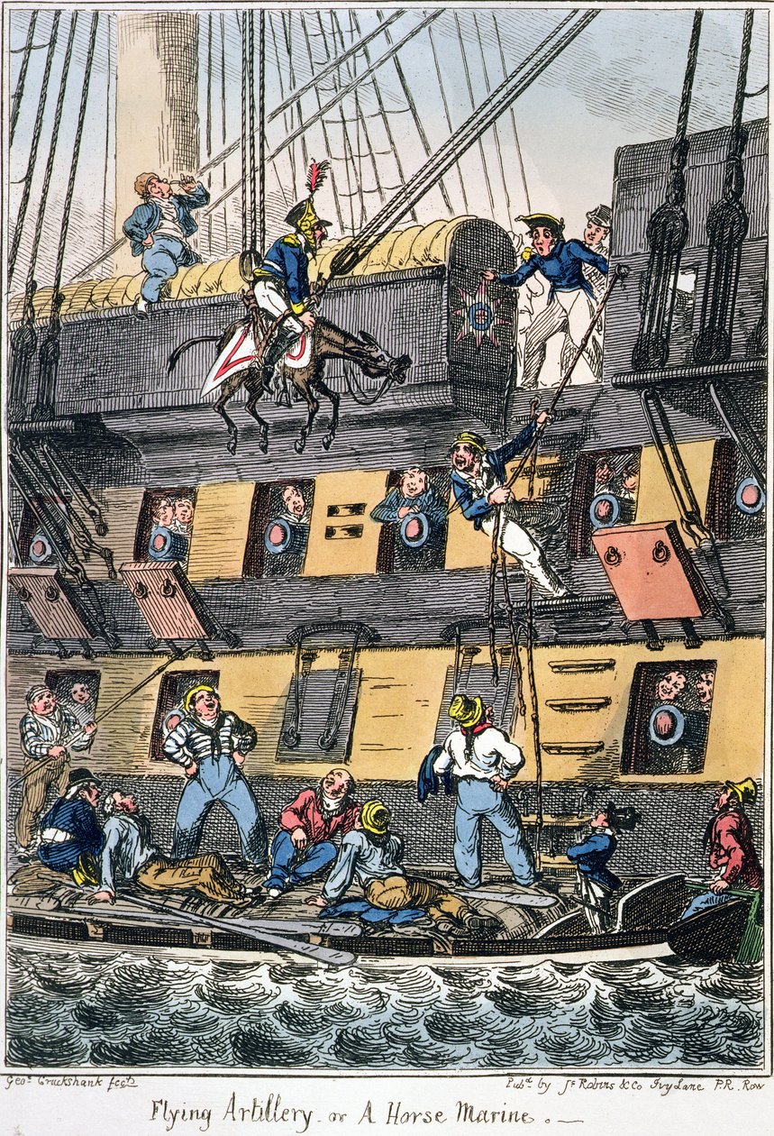 Fliegende Artillerie oder ein Pferdemarine von George Cruikshank