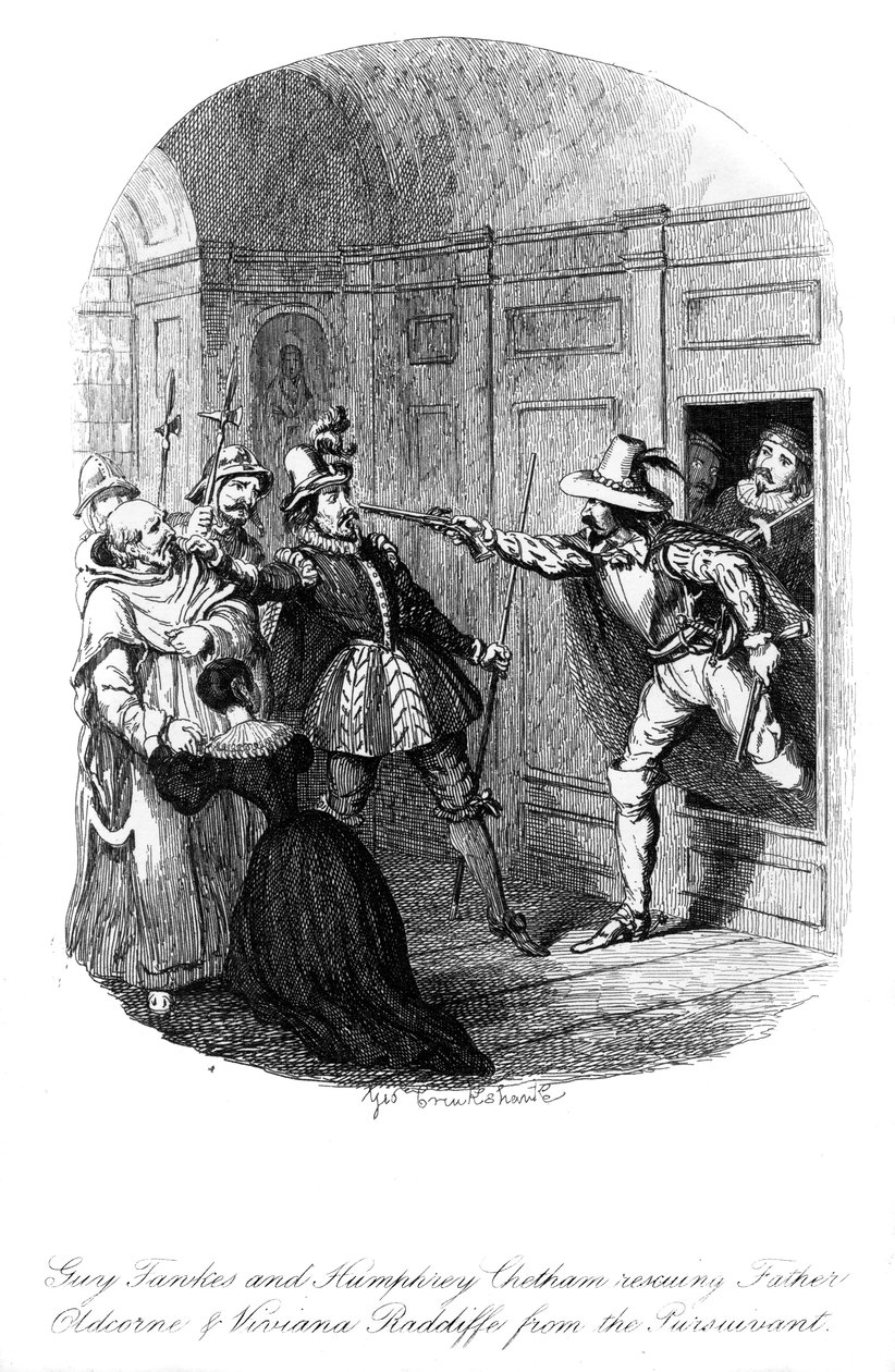 Guy Fawkes und Humphrey Chetham, 1605 von George Cruikshank
