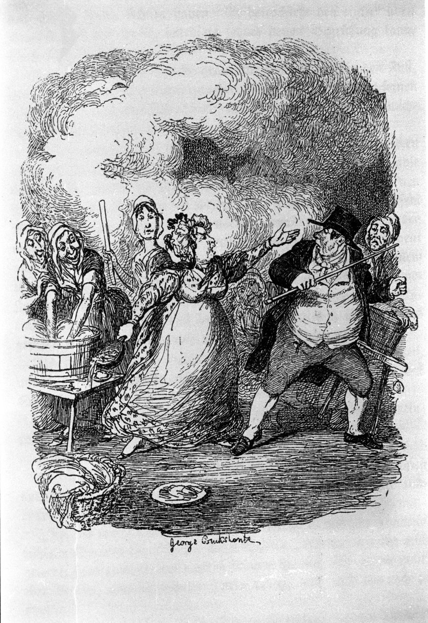 Illustration zu „Oliver Twist“ von Charles Dickens (1812-1870), von George Cruikshank (1792-1878) von George Cruikshank