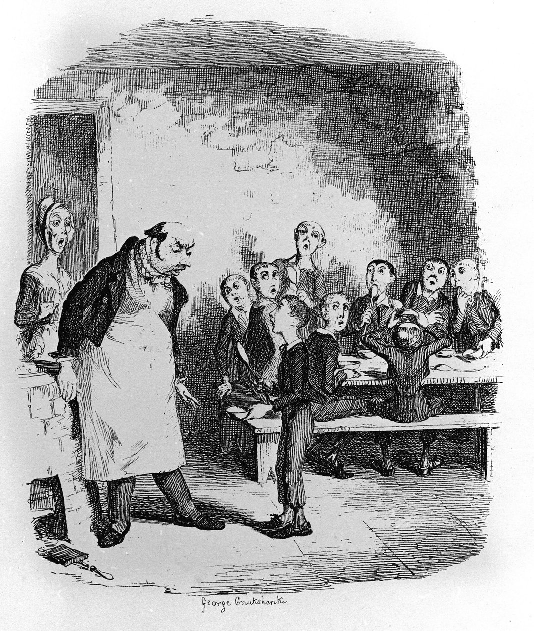 Illustration zu „Oliver Twist“ von Charles Dickens (1812-1870), von George Cruikshank (1792-1878) von George Cruikshank