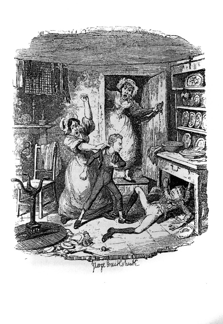 Illustration zu „Oliver Twist“ von Charles Dickens (1812-1870), von George Cruikshank (1792-1878) von George Cruikshank