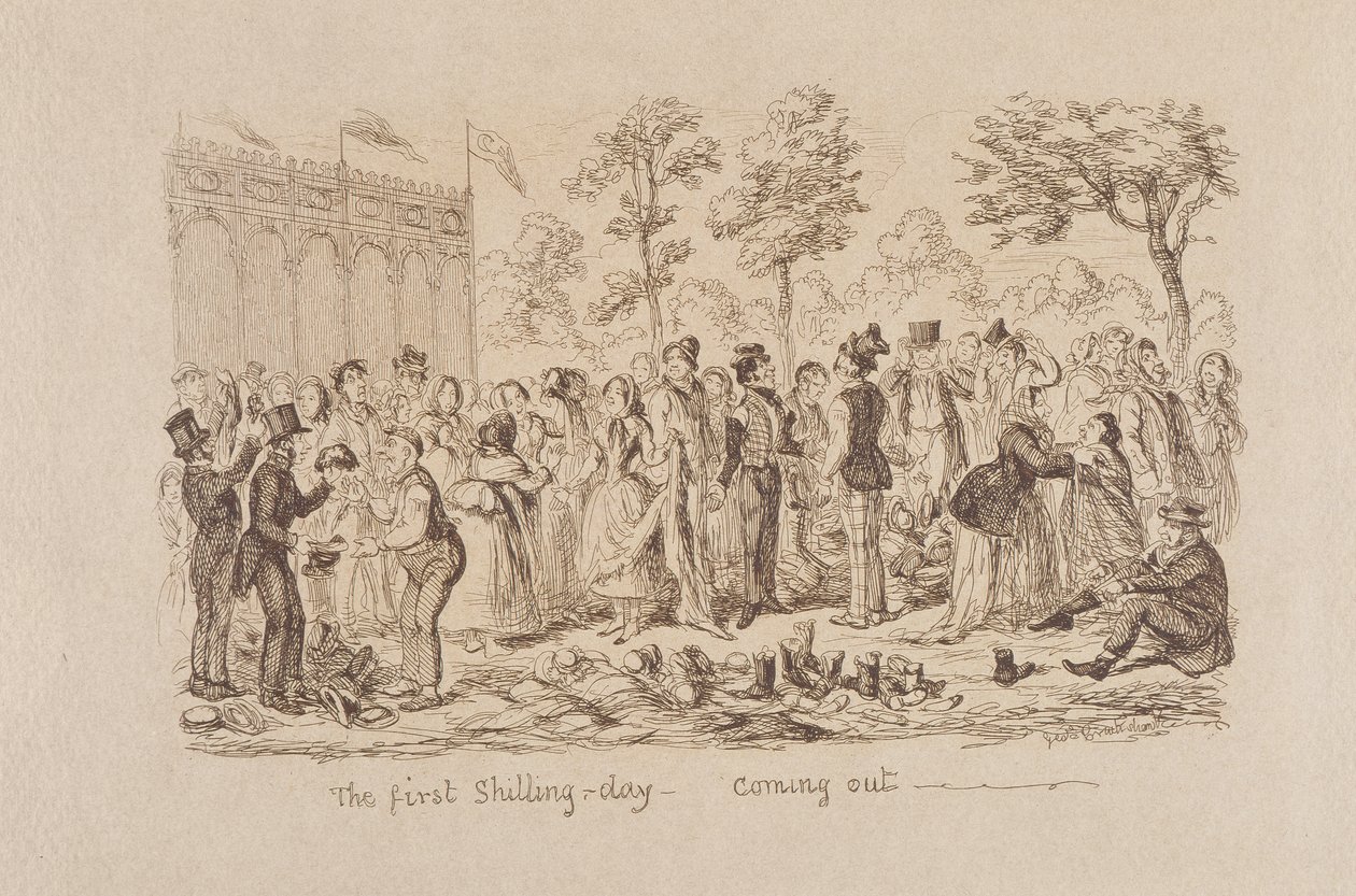 Mayhews Große Ausstellung von 1851: Der erste Schilling-Tag - Ausgang, 1851 von George Cruikshank