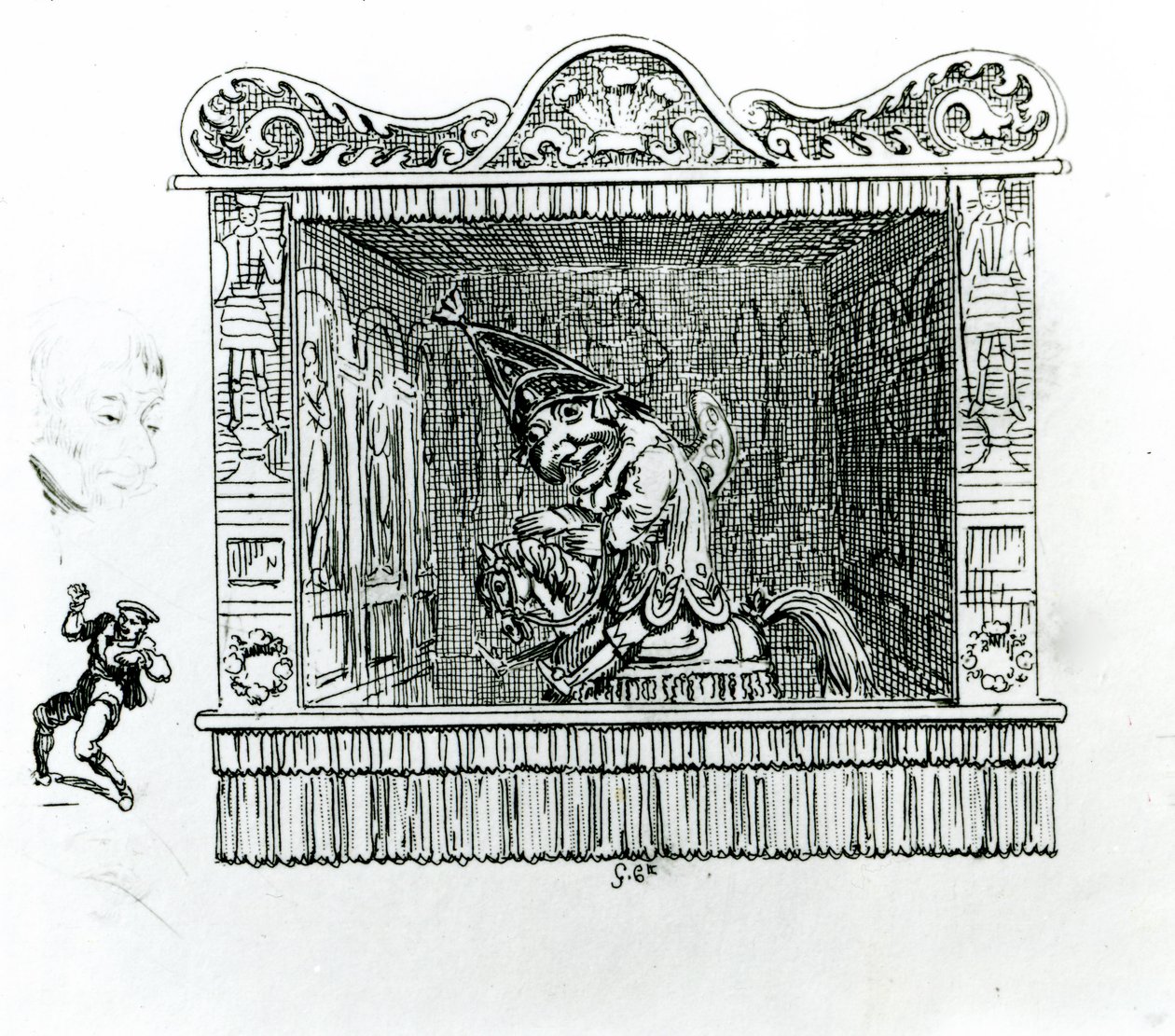 Herr Punch auf Hector dem Pferd von George Cruikshank
