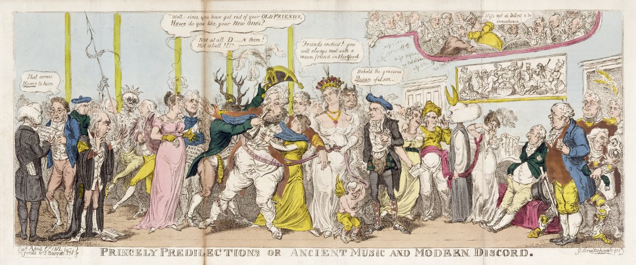 Fürstliche Vorlieben oder, Alte Musik und moderne Zwietracht von George Cruikshank