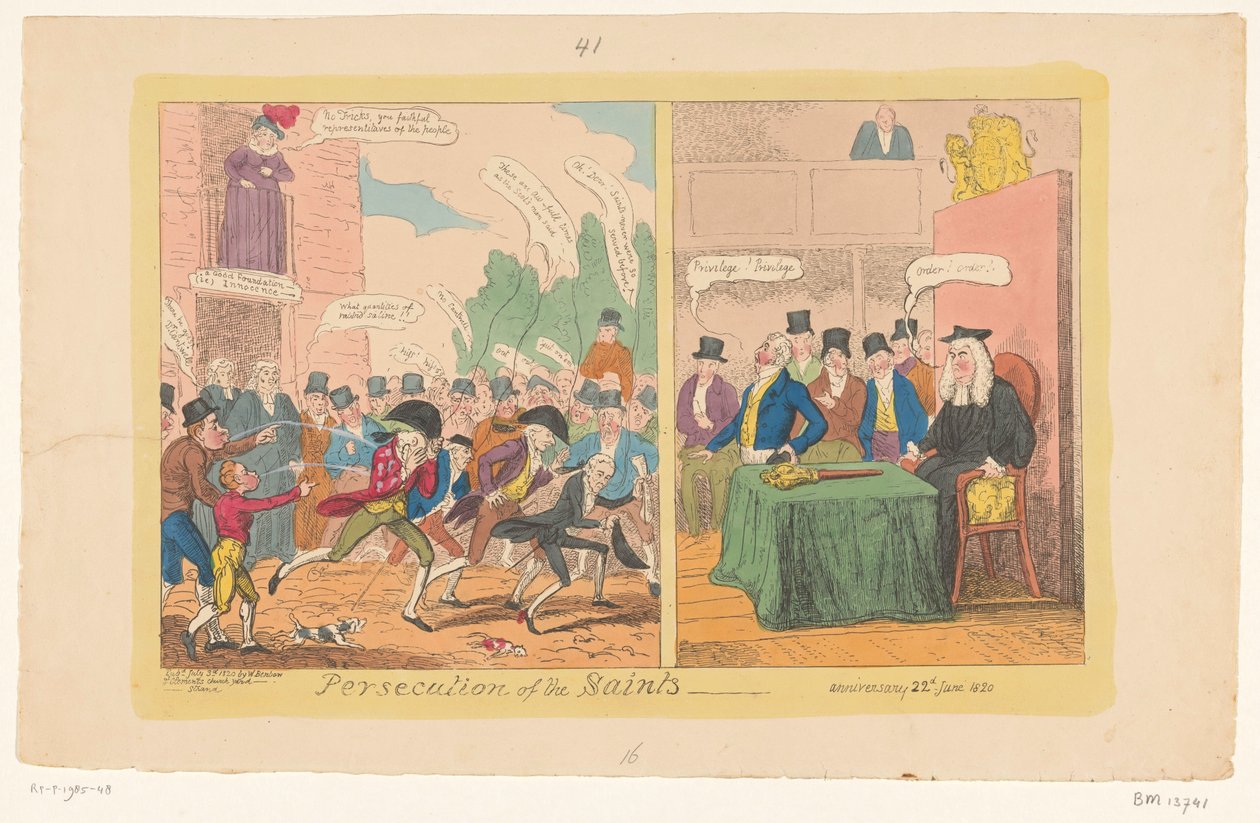 Karikatur der englischen Innenpolitik, 1820 von George Cruikshank