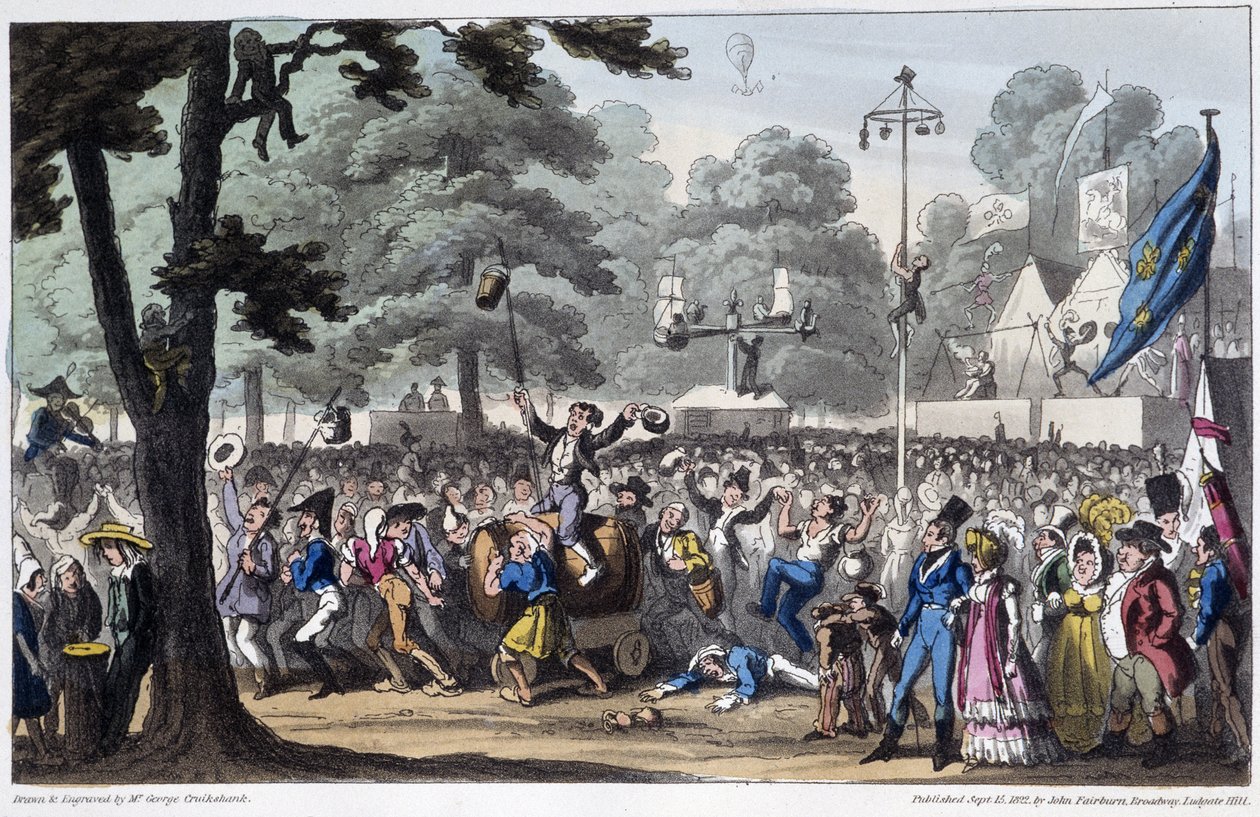 St Louis Fête: la canaille - in „Life in Paris“ von David Carey, London von George Cruikshank