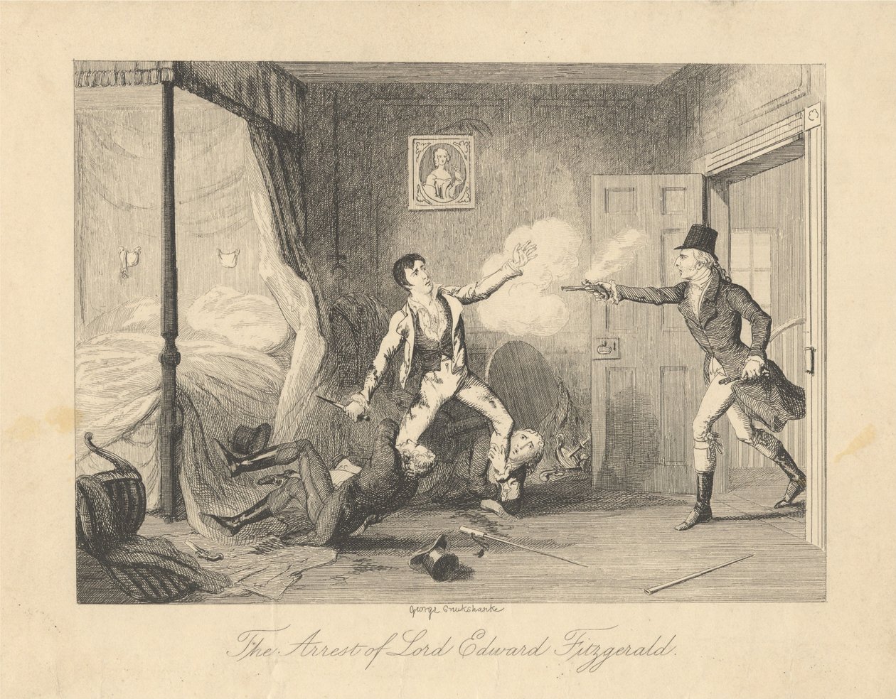 Die Verhaftung von Lord Edward Fitzgerald von George Cruikshank