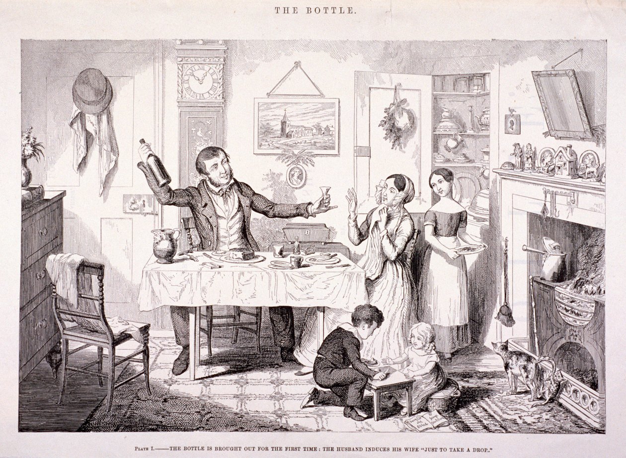 Die Flasche von George Cruikshank: hochwertiger Kunstdruck