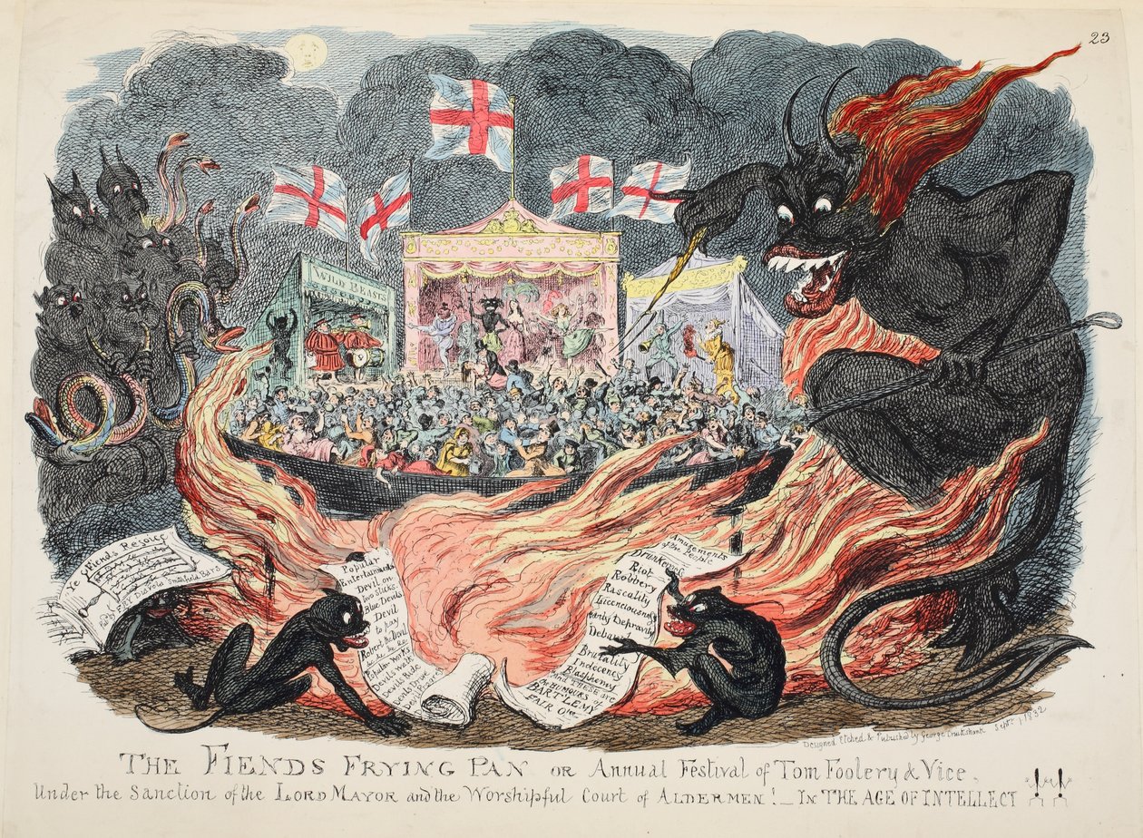 Die Teufelspfanne oder das jährliche Fest der Torheit und des Lasters, veröffentlicht 1832 von George Cruikshank