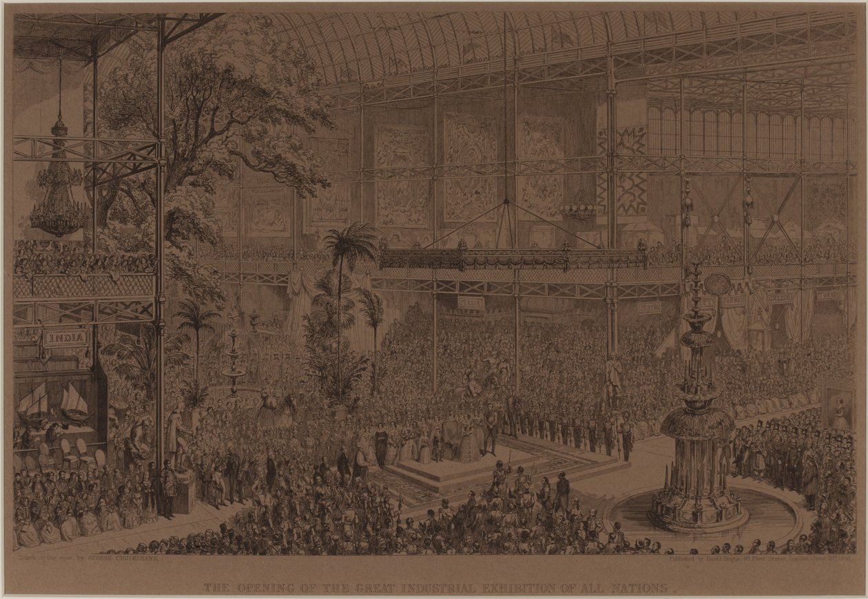 Eröffnung der Großen Industrieausstellung aller Nationen, 1. Mai von George Cruikshank