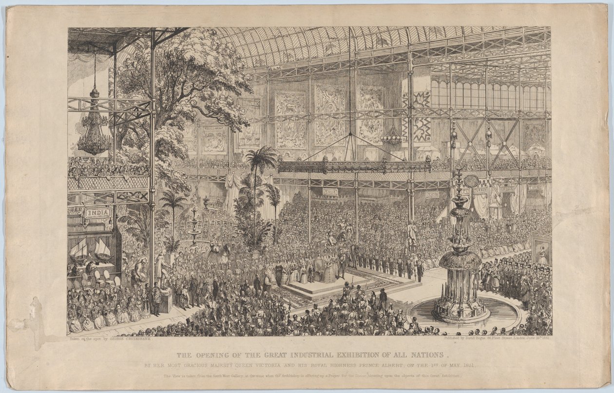Eröffnung der Großen Industrieausstellung aller Nationen durch Ihre Majestät (1851) von George Cruikshank