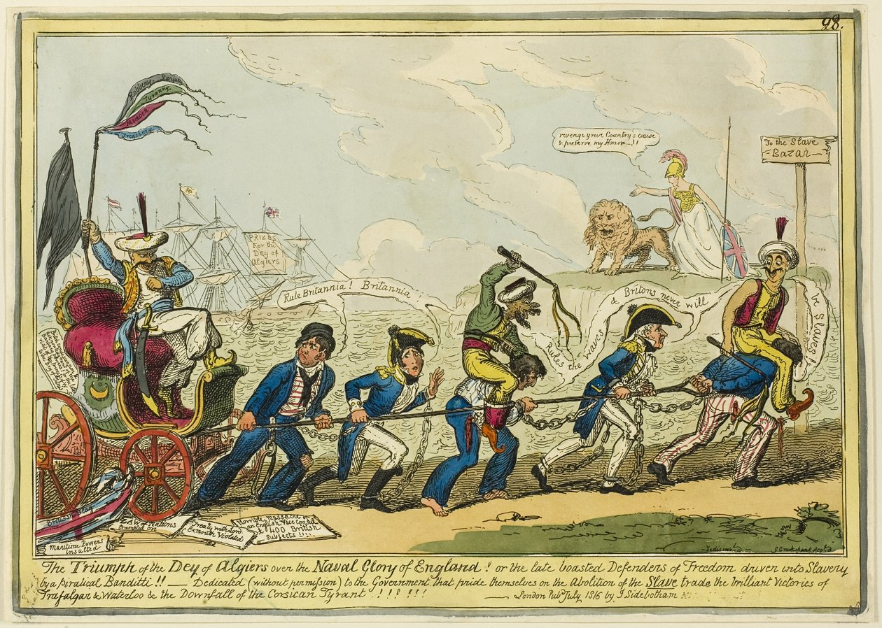 Der Triumph des Dey von Algier über den maritimen Ruhm Englands von George Cruikshank