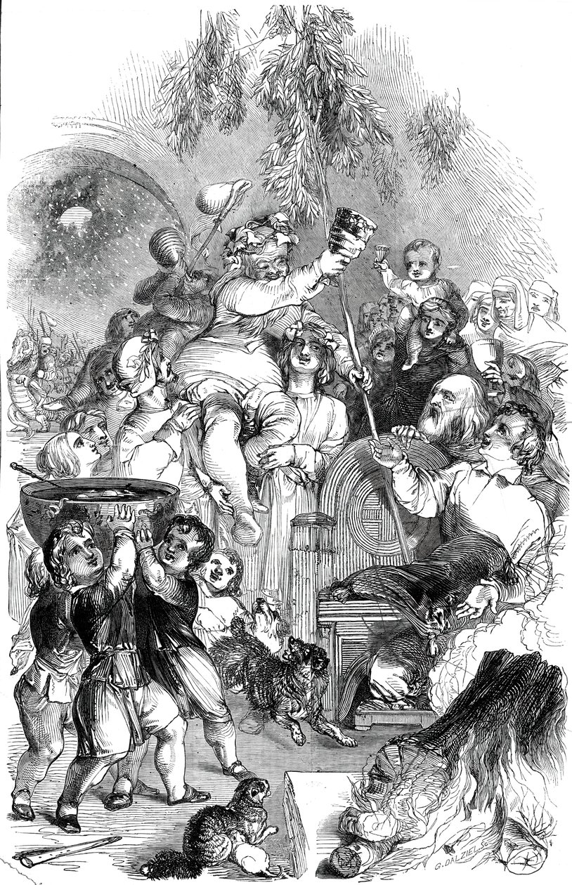 Weihnachten hereinbringen - gezeichnet von William Harvey, 1845 von George Dalziel