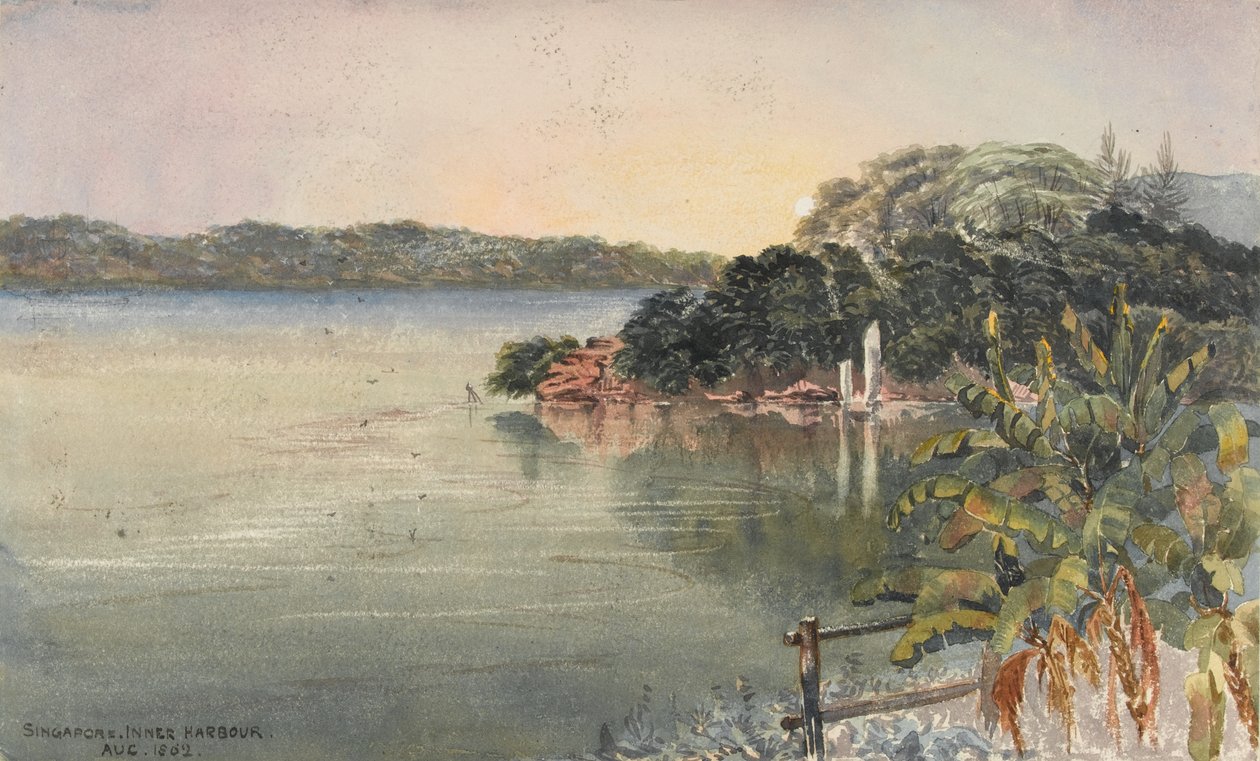 Singapur, Innerer Hafen, August 1862 von George E.L.S. Sanford