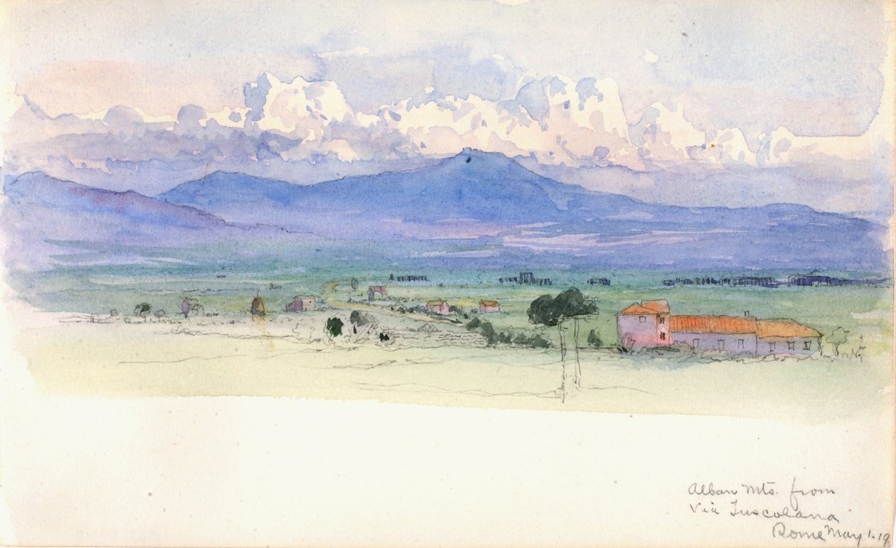 Albaner Berge von der Via Tuscolana, Rom von George Elbert Burr