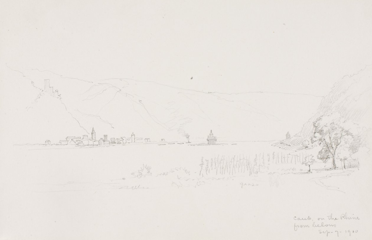 Caub am Rhein von unten von George Elbert Burr