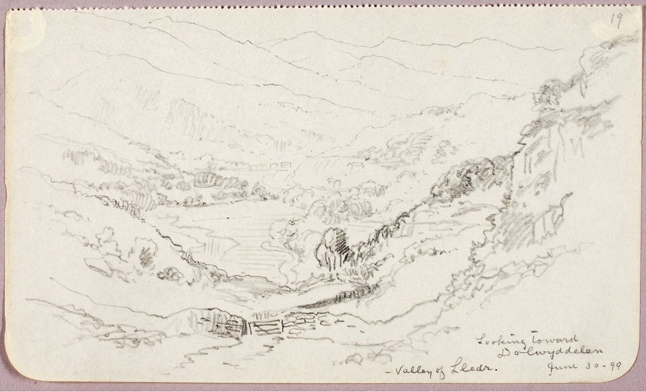 Blick auf Dolwyddelan, Tal von Lledr von George Elbert Burr