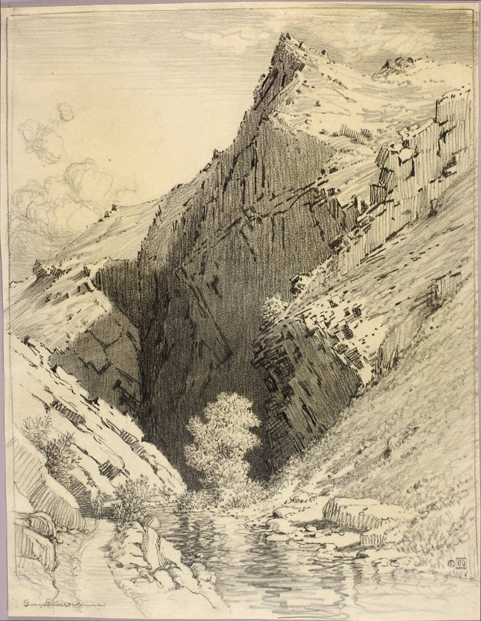 Ohne Titel (Transferzeichnung für Bear Creek Canyon, Denver, Colorado) von George Elbert Burr