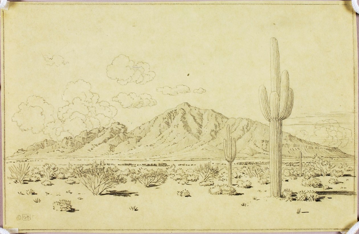 Ohne Titel (Übertragungszeichnung für Camelback Mountain, Phoenix) von George Elbert Burr
