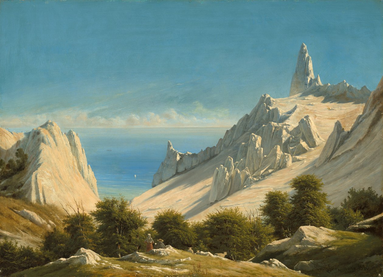 Blick auf Sommerspiret, die Klippen von Møn von George Emil Libert