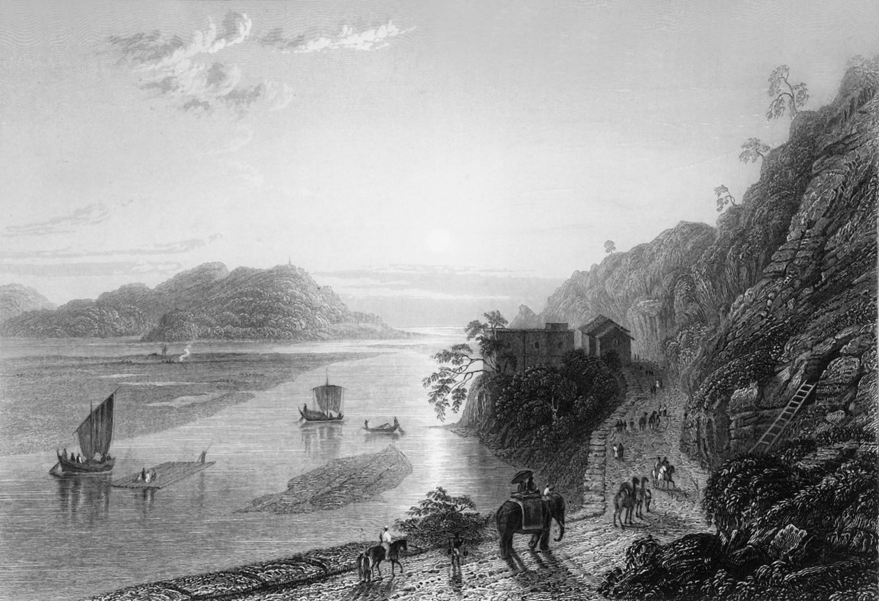 Der Ganges tritt in die Ebenen bei Hurdwar ein, 1838 von George Francis White