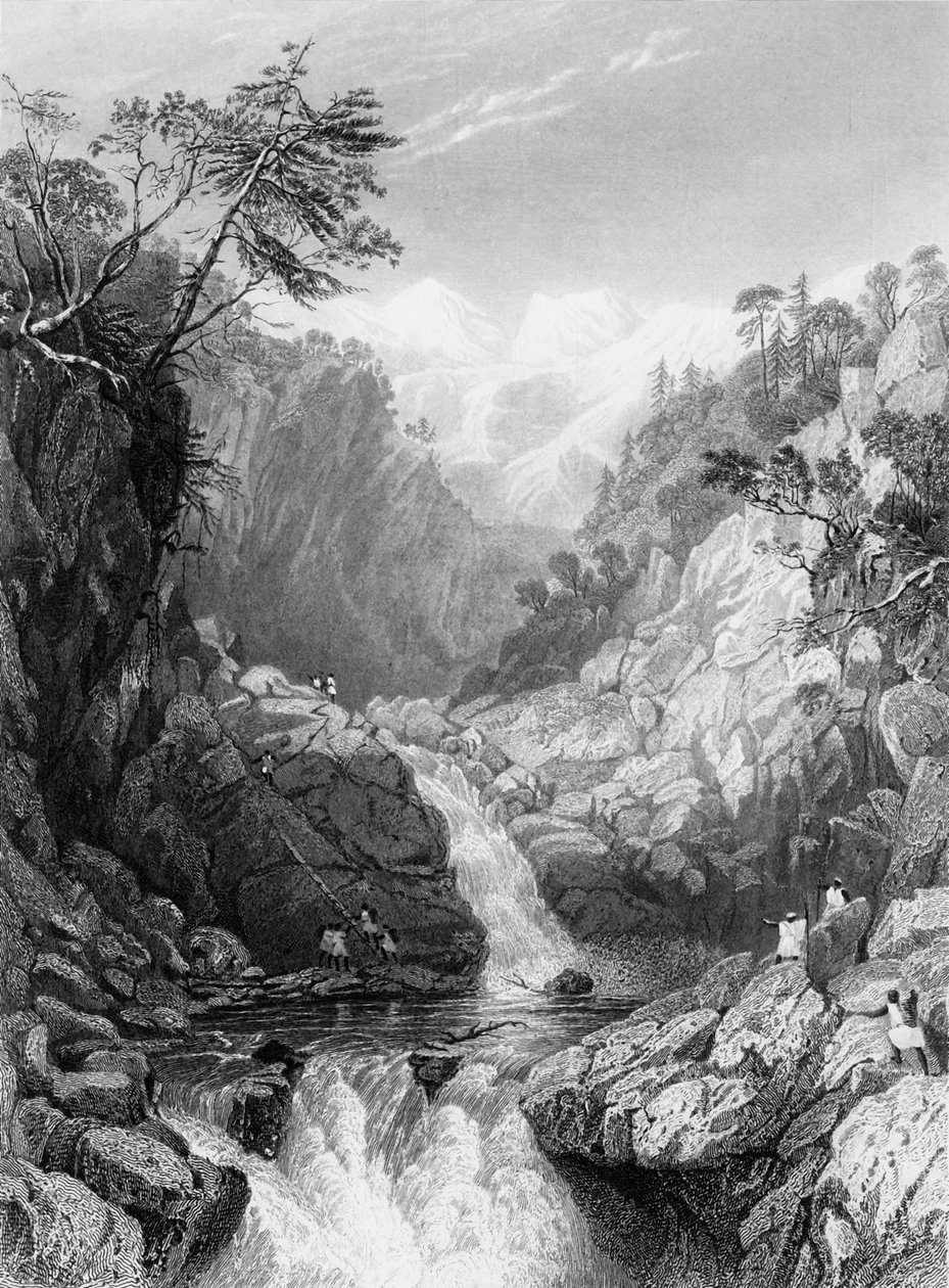 Blick in der Nähe der Quelle des Jumna, 1838 von George Francis White