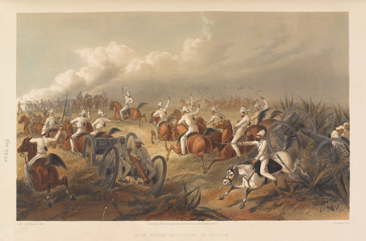 Pferdeartillerie im Einsatz, um 1857 von George Francklin Atkinson