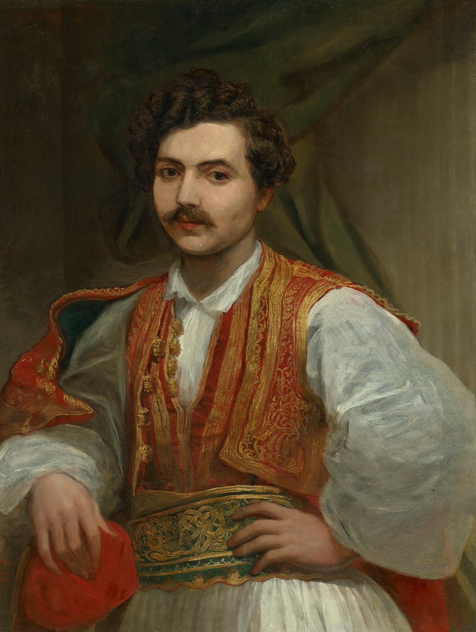 Porträt von Nicolas Ionides (1815-1873), Halbfigur, in griechischer Tracht von George Frederic Watts