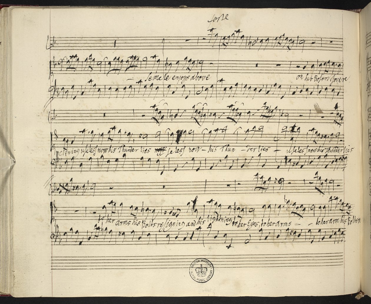 f.44v, Händels Semele Autograph-Partitur von George Frederick Handel
