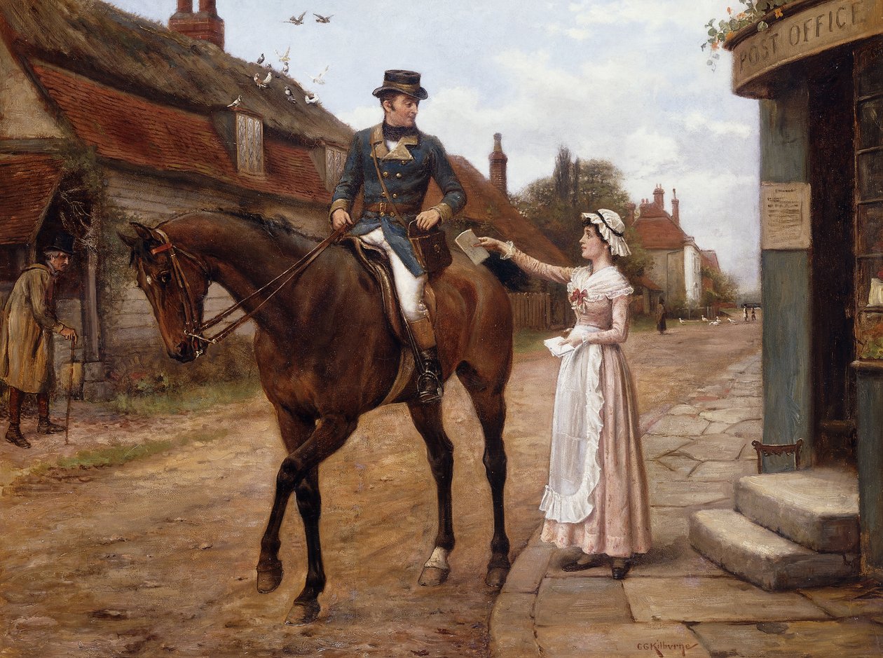 Post einsammeln von George Goodwin Kilburne: Kunstdruck
