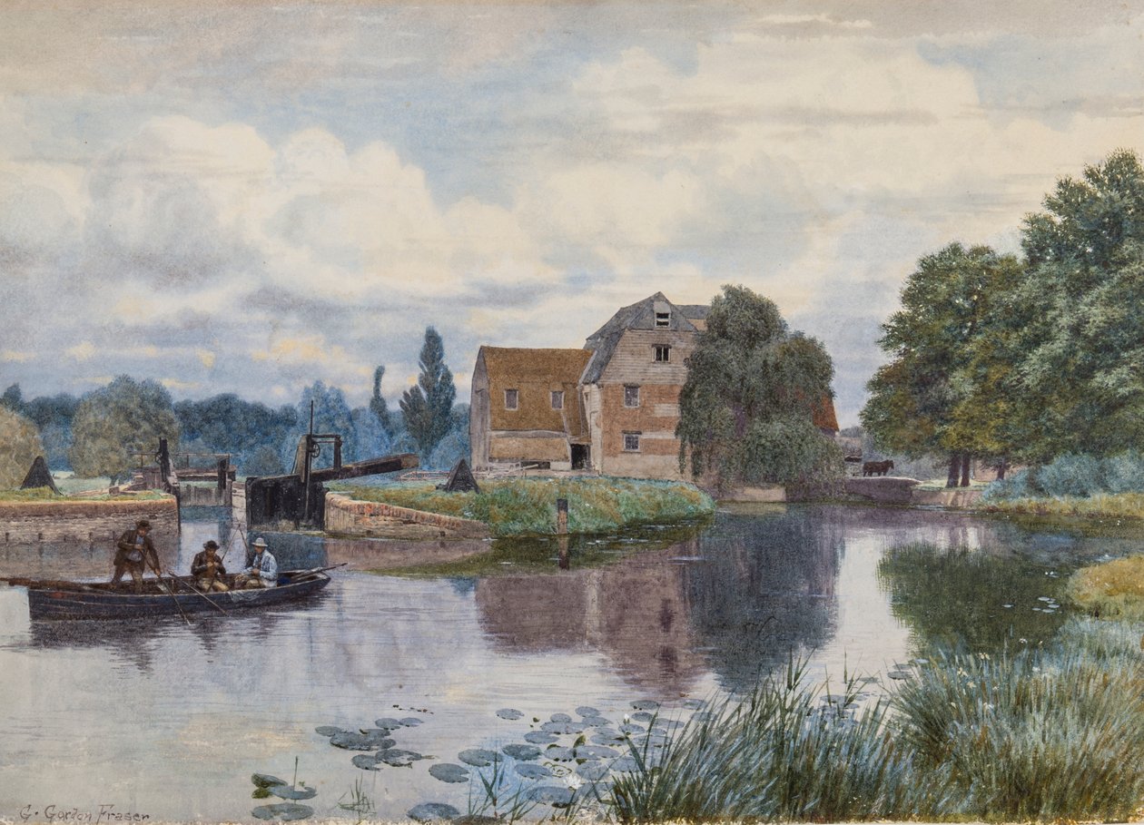 Hemingford Mill, an der Ouse, Huntingdonshire von George Gordon Fraser