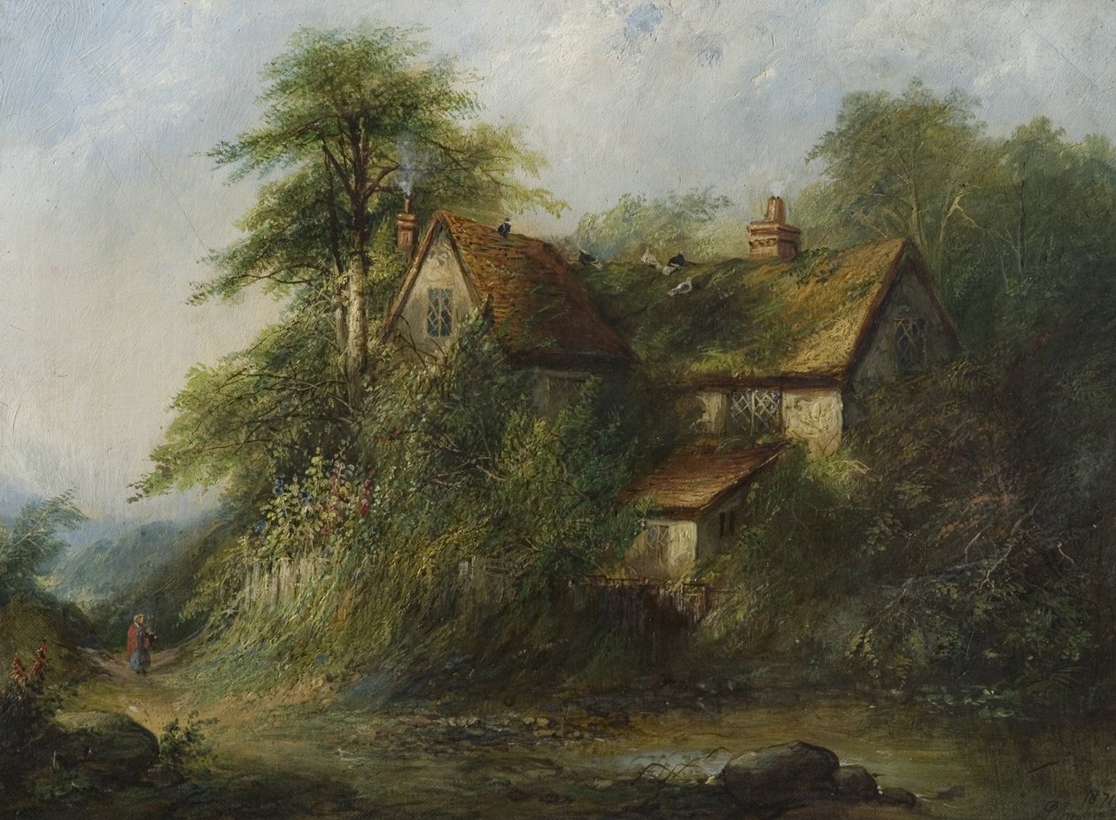 Hütte auf dem Land, 1871 von George Harrison