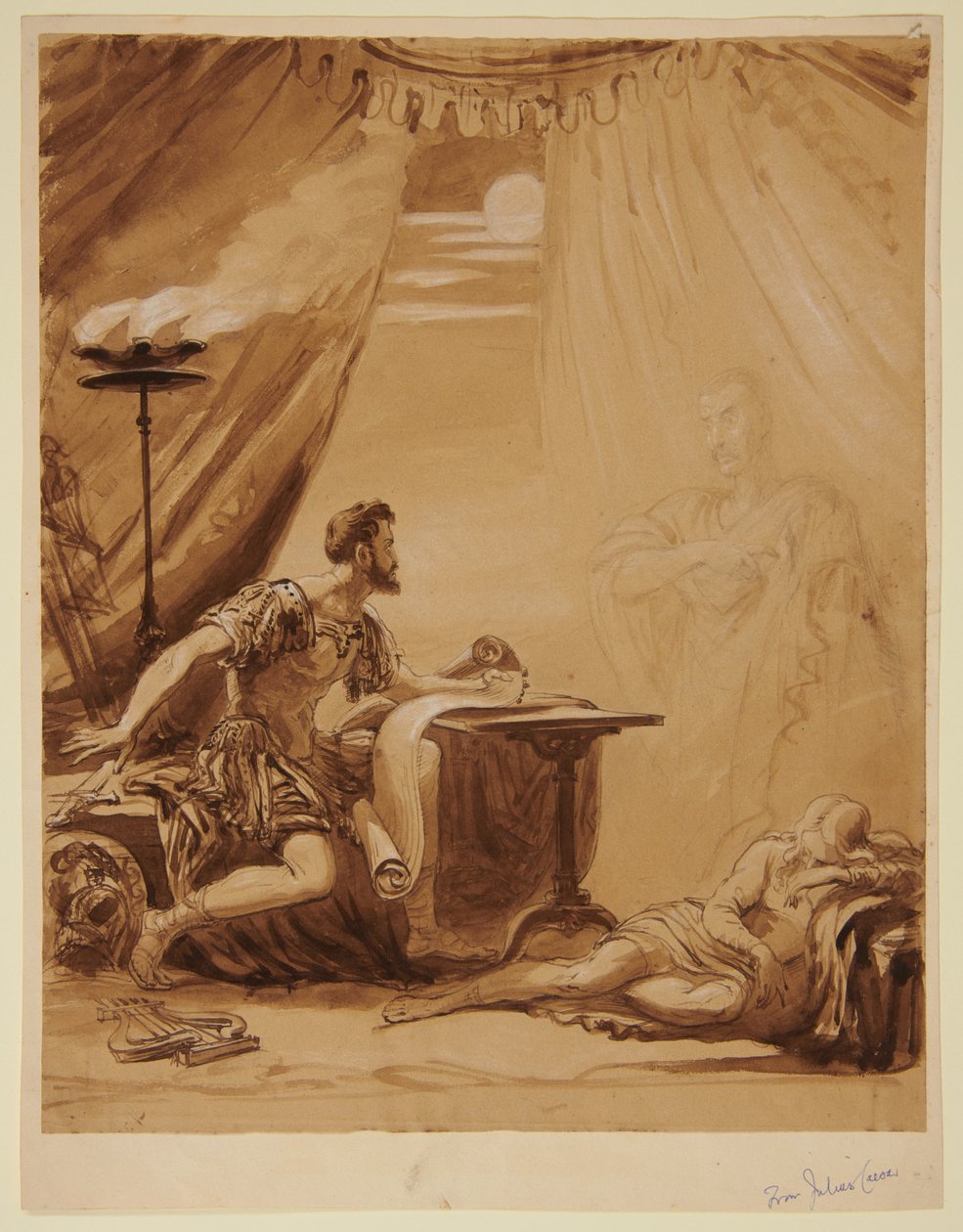 Szene aus Shakespeares "Julius Caesar": Der Geist Caesars erscheint Brutus von George Hayter