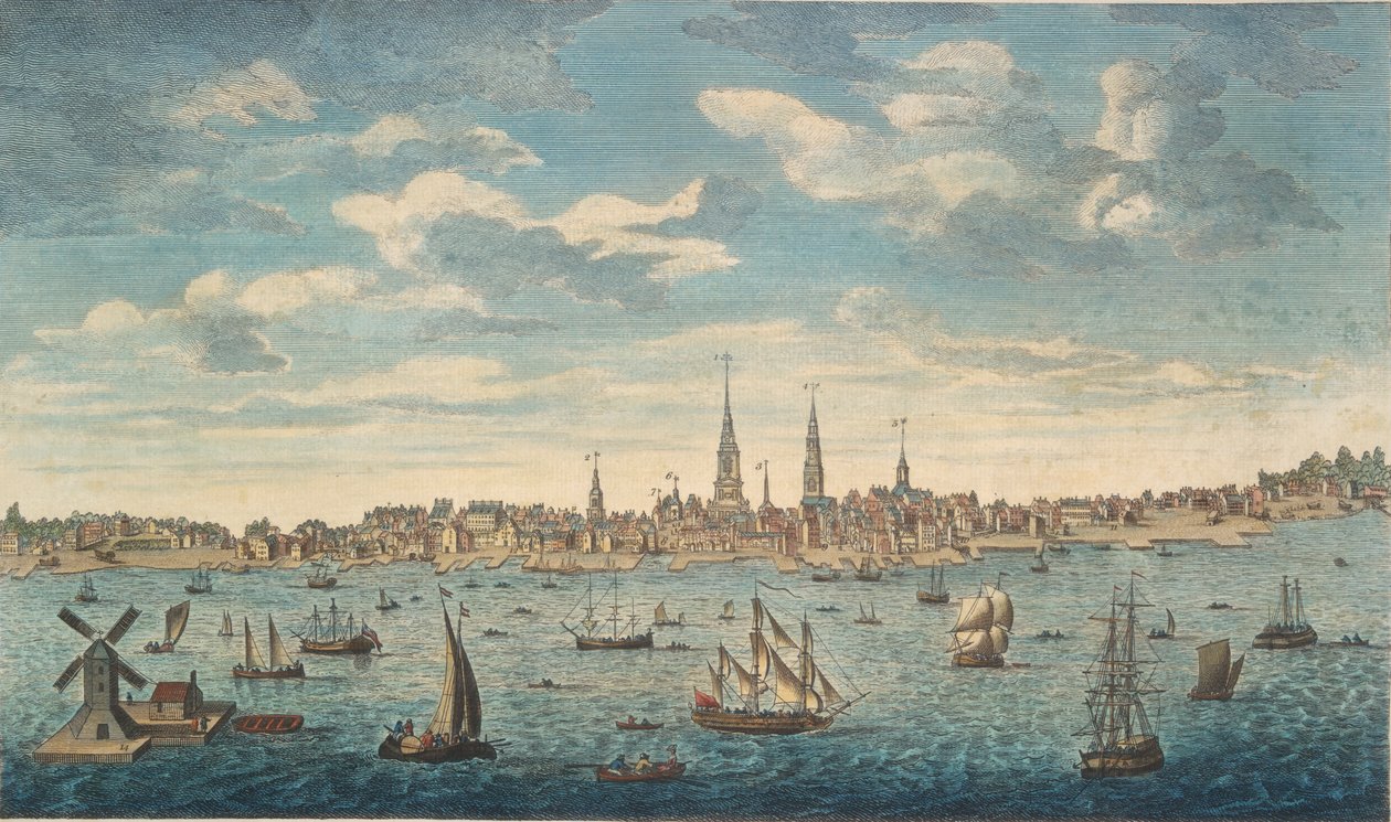 Eine östliche Aussicht auf die Stadt Philadelphia, in der Provinz Pennsylvania, in Nordamerika: vom Jersey-Ufer aus gesehen von George Heap