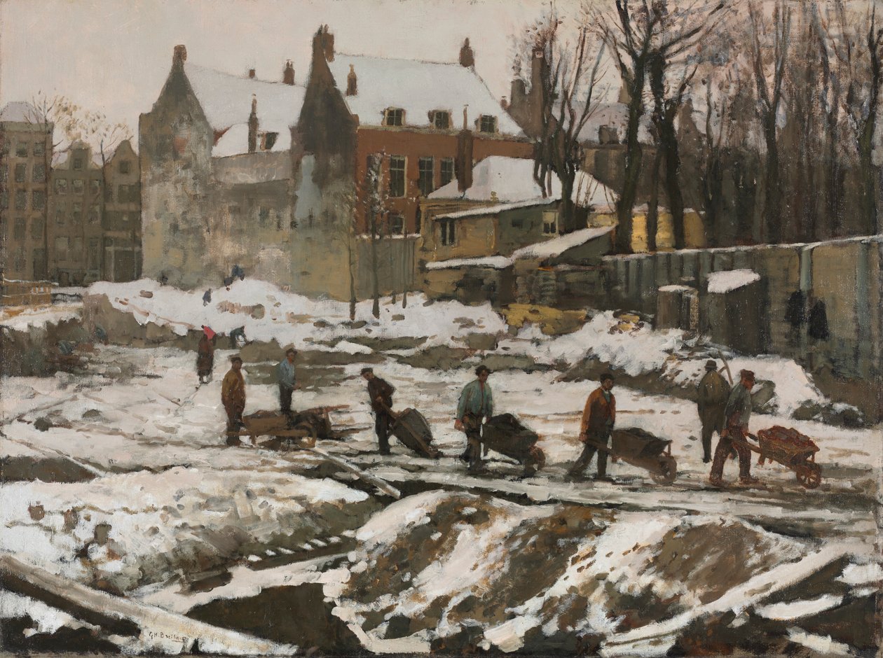 Baustelle in Amsterdam, ca. 1902 von George Hendrik Breitner