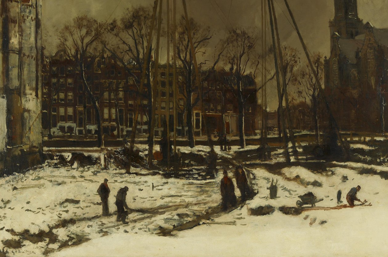 Durchbruch der Raadhuisstraat im Winter von George Hendrik Breitner